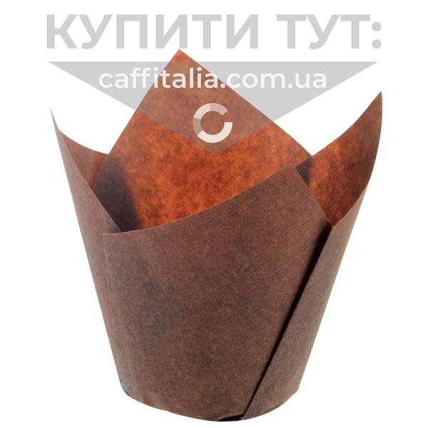 Форми лотос 150*50 (тюльпани без бортика) коричневі, Ecopack, 3200 шт 17195 фото