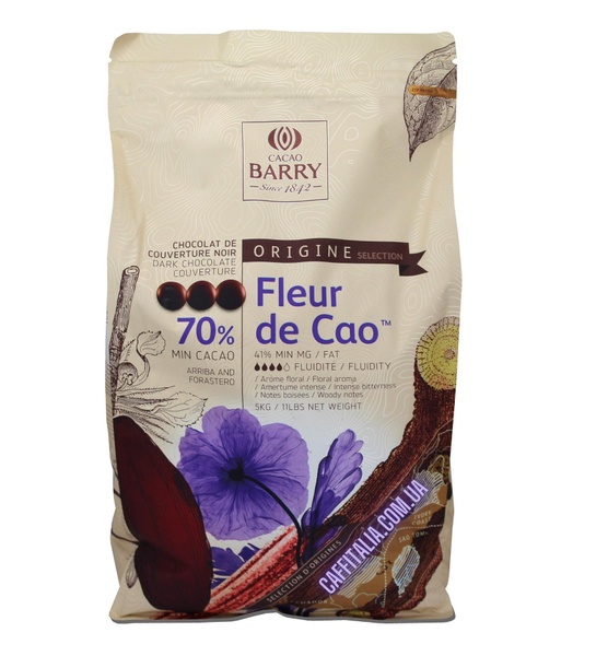 Чорний шоколад Fleur de Cao 70%, Cacao Barry, 5 кг 15893 фото