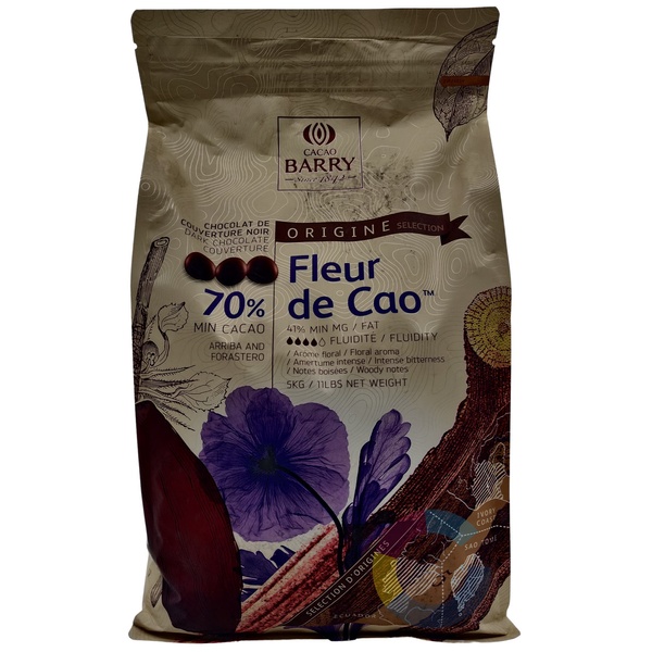 Чорний шоколад Fleur de Cao 70%, Cacao Barry, 5 кг 15893 фото