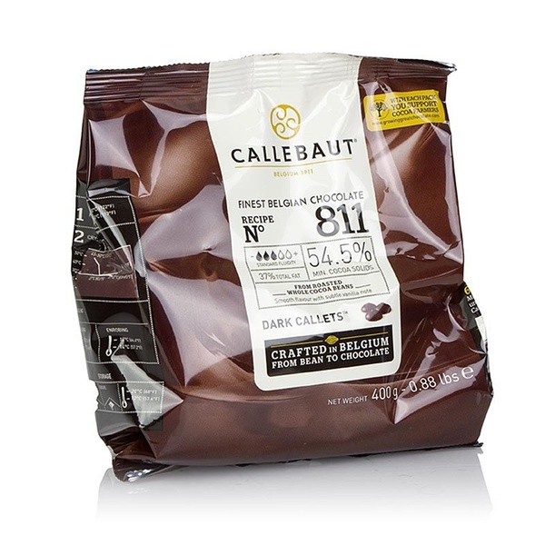 Чорний шоколад 54.5% (811), Callebaut, 400 г 15214 фото