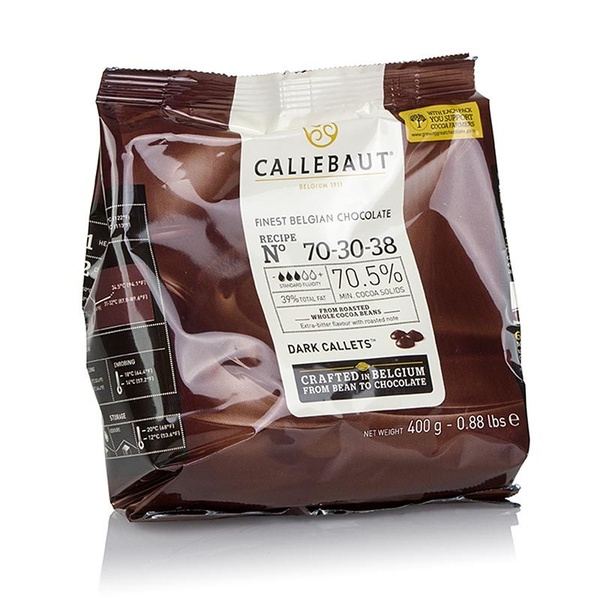 Чорний шоколад 70,5%, Callebaut, 400 г 15252 фото