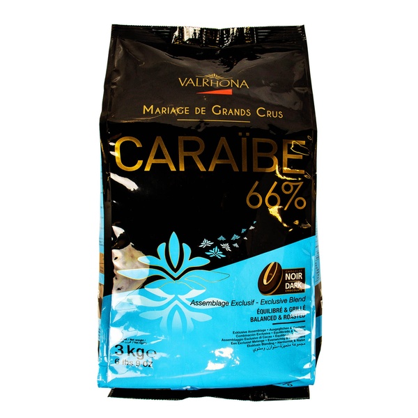 Чорний шоколад Caraibe 66%, Valrhona 16172 фото