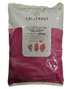 Шоколад Ruby для покриття морозива​, 53.6%, Callebaut Ice Chocolate Ruby, 2,5 кг 18571 фото