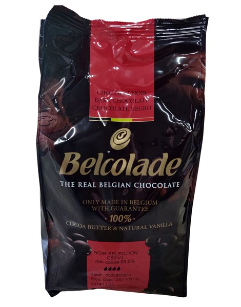 Чорний шоколад Noir Selection 55%, Belcolade, 1 кг 19209 фото