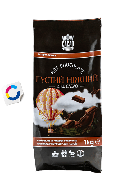 Густий ніжний гарячий шоколад 40%, Wow Cacao, 1 кг 18295 фото