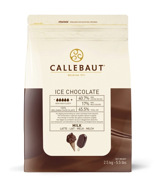 Молочний шоколад для покриття морозива​, Callebaut Ice Chocolate Milk 40,7%, 2,5 кг 396905005964 фото