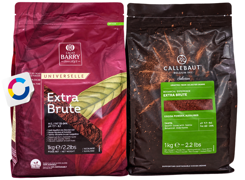 Какао-порошок Botanical Experience Extra Brute алкалізований 22&ndash;24%, Callebaut, 1 кг 21396 фото
