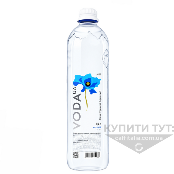 Вода питна VODA UA, скло, негазована 0,4л 21323 фото