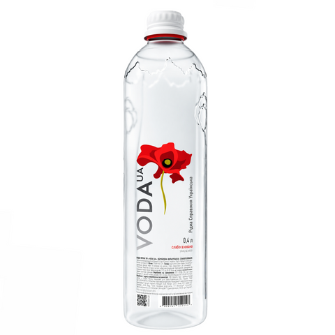 Вода питна, VODA UA скло, слабогазована 0,4л 21324 фото