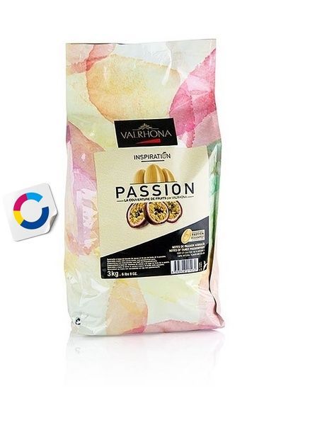 Шоколад з маракуйєю Inspiration Passion, 32.9%, Valrhona, 3 кг (ориг. упак.) 15352 фото