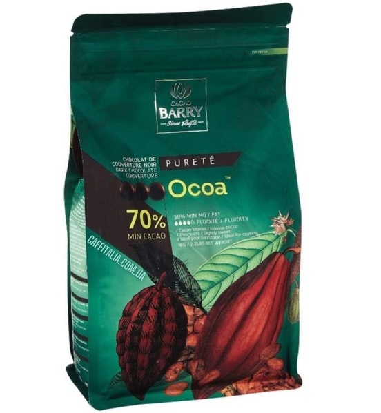 Чорний шоколад Ocoa 70%, Cacao Barry, 1 кг 19815 фото