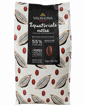 Чорний шоколад Equatoriale Noire 55%, Valrhona, 3 кг 17051 фото