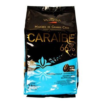 Чорний шоколад Caraibe 66%, Valrhona, 3 кг 16172 фото