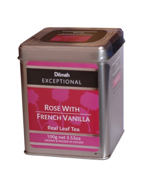 Чай чорний Dilmah Exceptional Роза та французька ваніль листовий, (Sri Lanka), 100 г 14695 фото