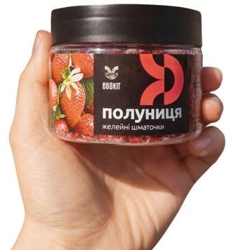 Желейні шматочки "Полуниця", Cookit, 140 грам 21207 фото
