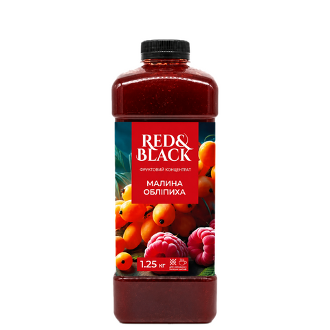 Фруктовий концентрат Red&Black Малина-Обліпиха, 1250 г 21297 фото