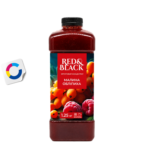 Фруктовий концентрат Red&Black Малина-Обліпиха, 1250 г 21297 фото